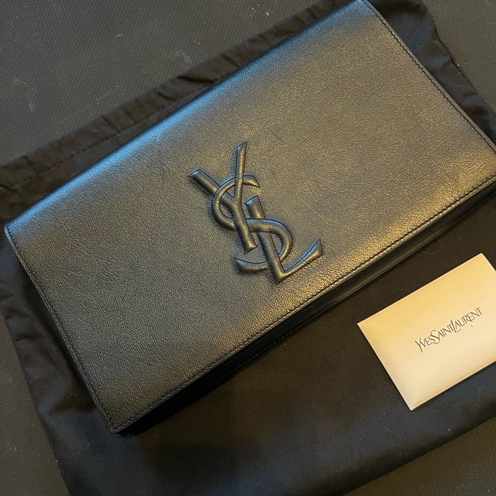 YSL leather clutch